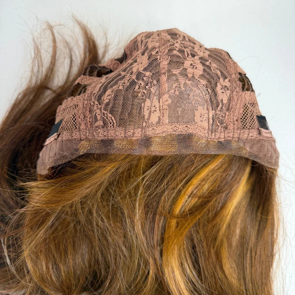 Shake-N-Go OS Wig Long Straight Auburn Blonde Lace Front Synthetic Fiber